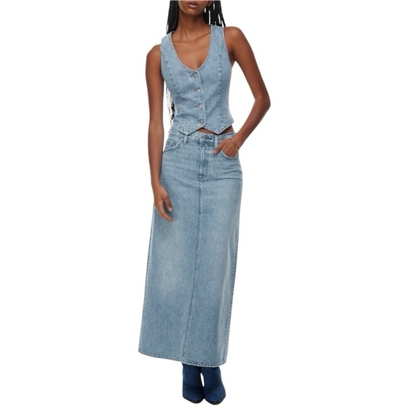 Aritzia Light Blue Denim Maxi Skirt - Picture 16 of 16
